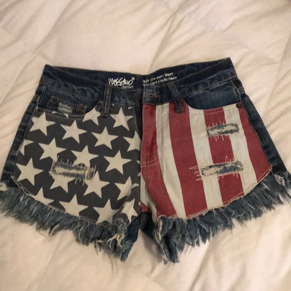 NWOT American Flag High Rise Shorts